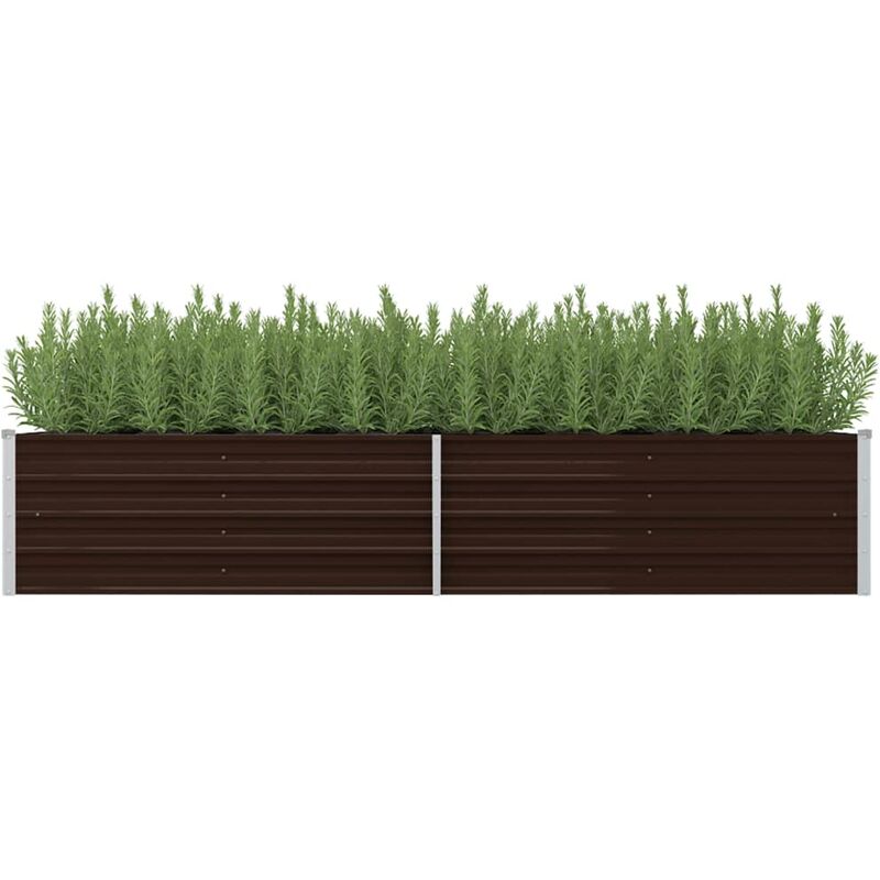 

Arriate de acero galvanizado marrón 240x80x45 cm