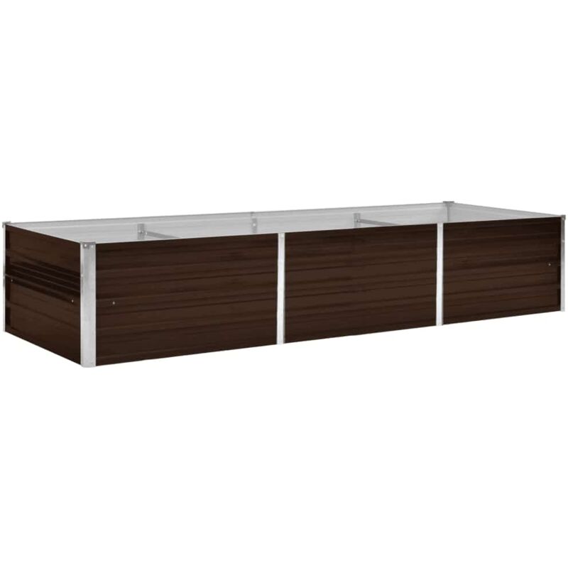 

vidaXL Arriate de acero galvanizado marrón 240x80x45 cm - Marrón