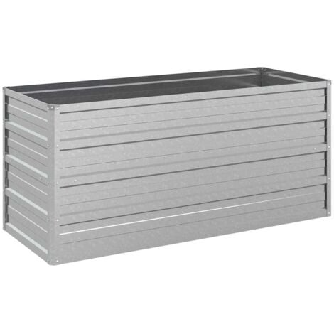 Arriate de acero galvanizado plateado 100x40x45 cm vidaXL