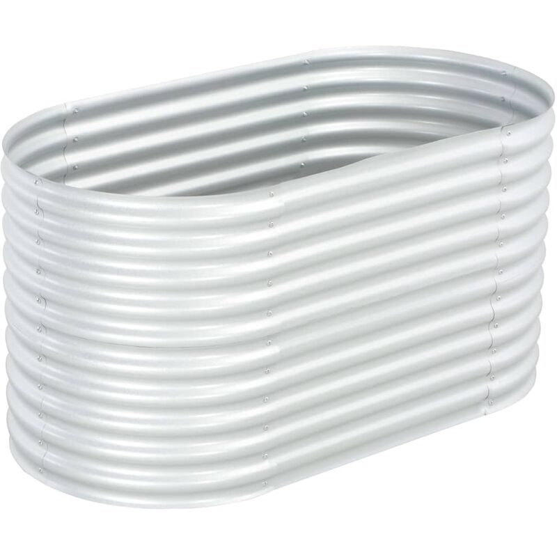 

Arriate de acero galvanizado plateado 160x80x81 cm