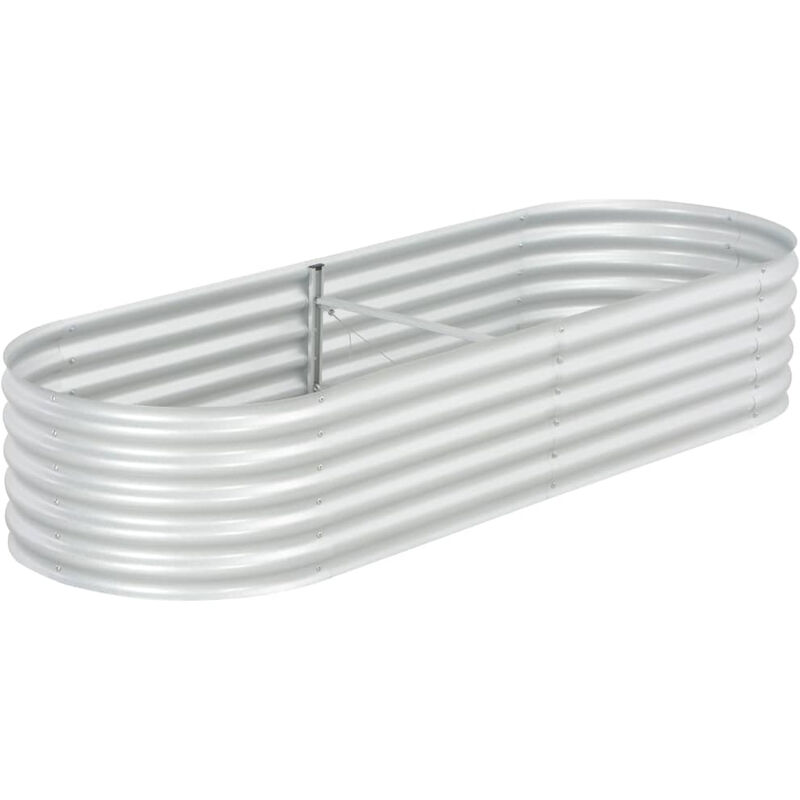 

Arriate de acero galvanizado plateado 240x80x44 cm