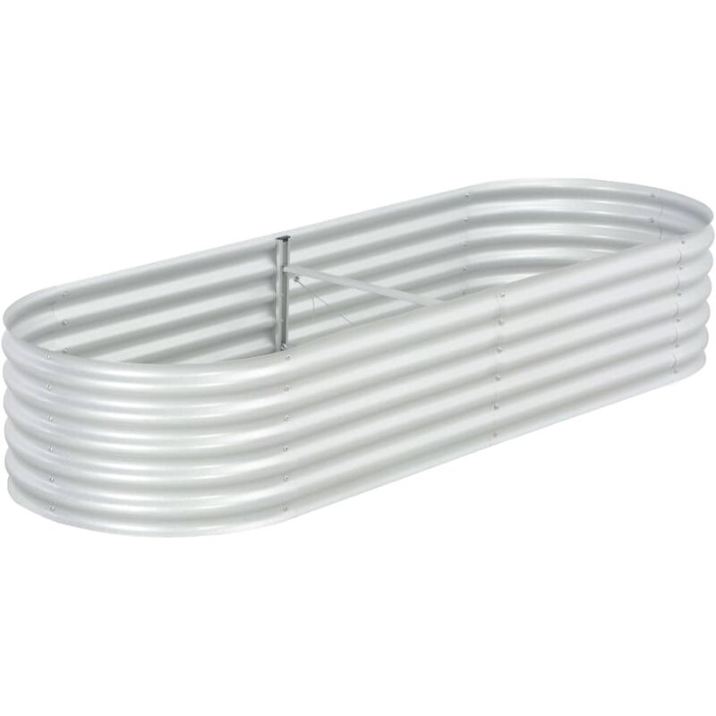 

Arriate de acero galvanizado plateado 240x80x44 cm - Plateado