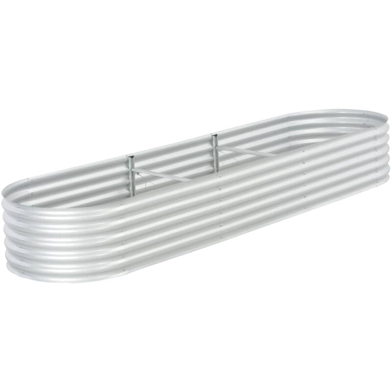 

Arriate de acero galvanizado plateado 320x80x44 cm - Plateado