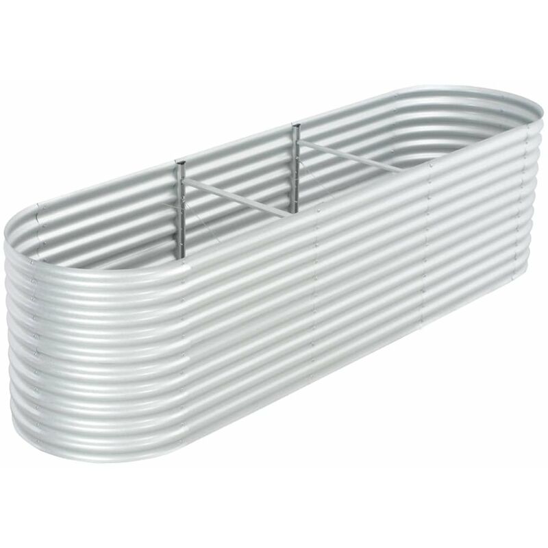 

Arriate de acero galvanizado plateado 320x80x81 cm