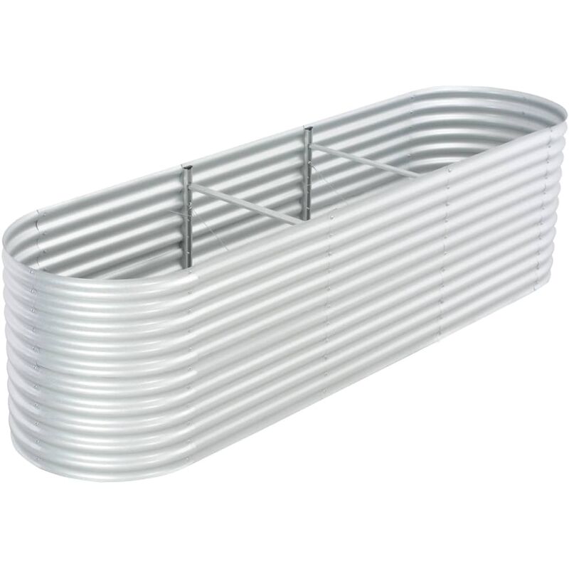 

Arriate de acero galvanizado plateado 320x80x81 cm
