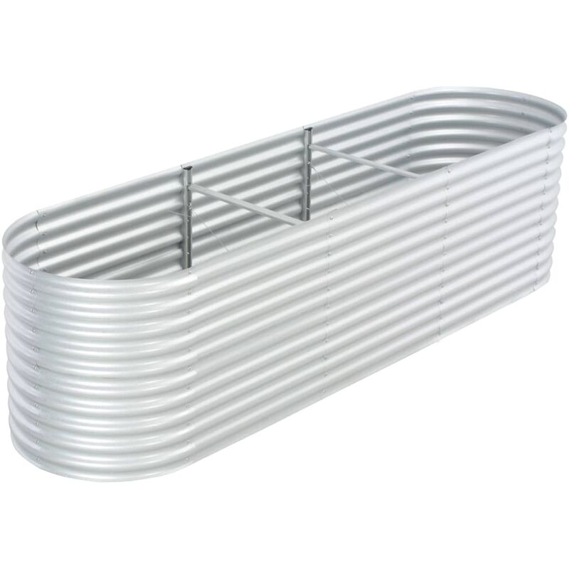 

Arriate de acero galvanizado plateado 320x80x81 cm - Plateado