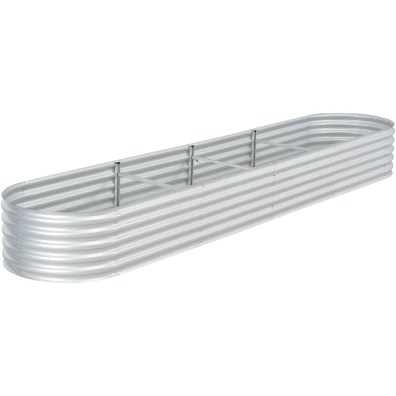 

Arriate de acero galvanizado plateado 400x80x44 cm