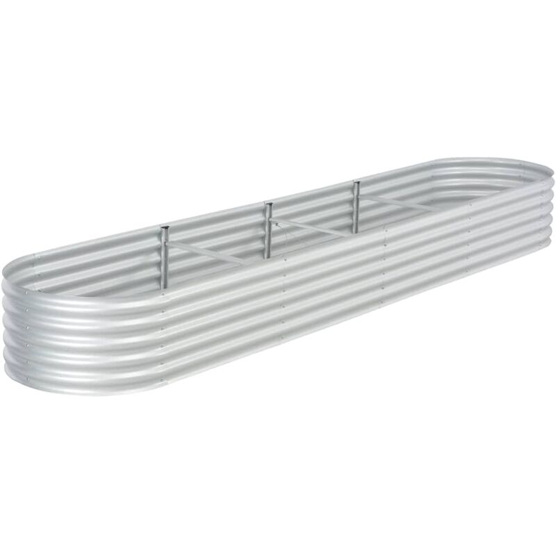 

Arriate de acero galvanizado plateado 400x80x44 cm - Plateado