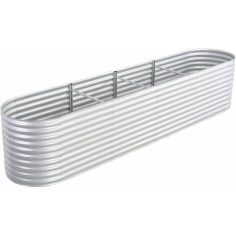 Arriate de acero galvanizado plateado 400x80x81 cm