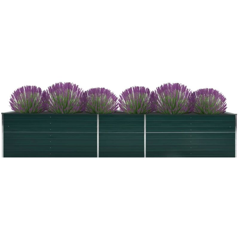 

Arriate de acero galvanizado verde 400x80x45 cm