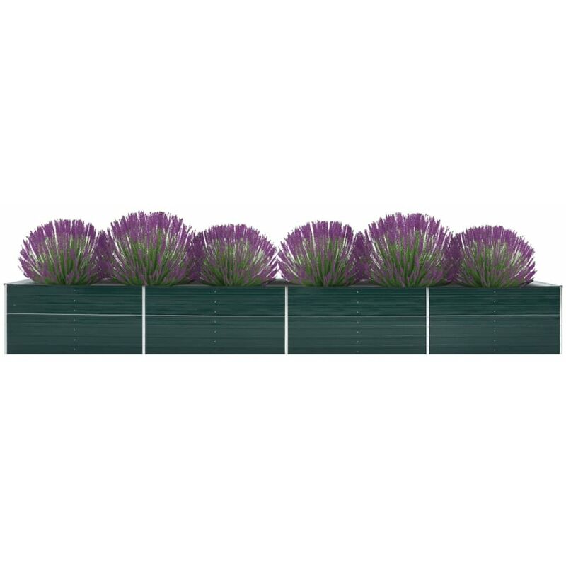 

Arriate de acero galvanizado verde 600x80x45 cm