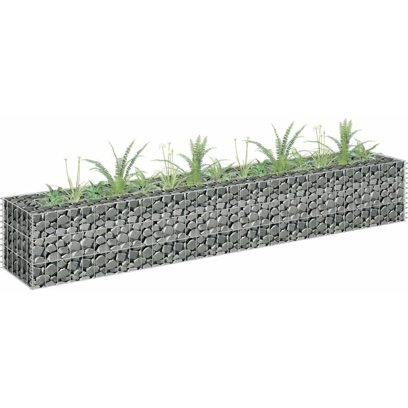 

Arriate de gaviones de acero 180x30x30 cm - Plateado