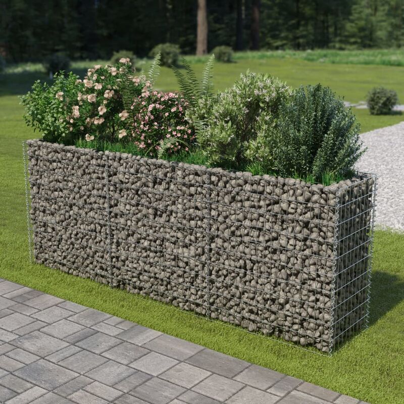 

Youthup - Arriate de gaviones de acero 270x50x100 cm - Plateado