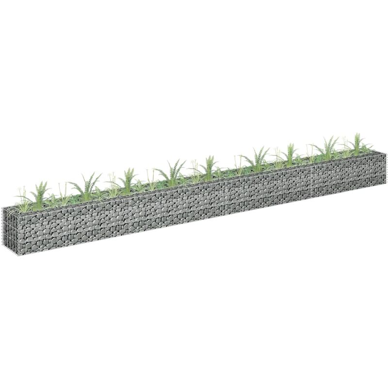 

Youthup - Arriate de gaviones de acero 360x30x30 cm - Plateado