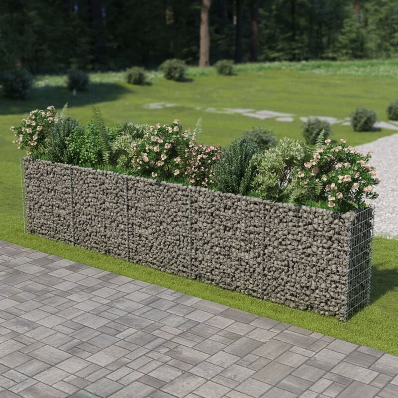 

Youthup - Arriate de gaviones de acero 450x50x100 cm - Plateado