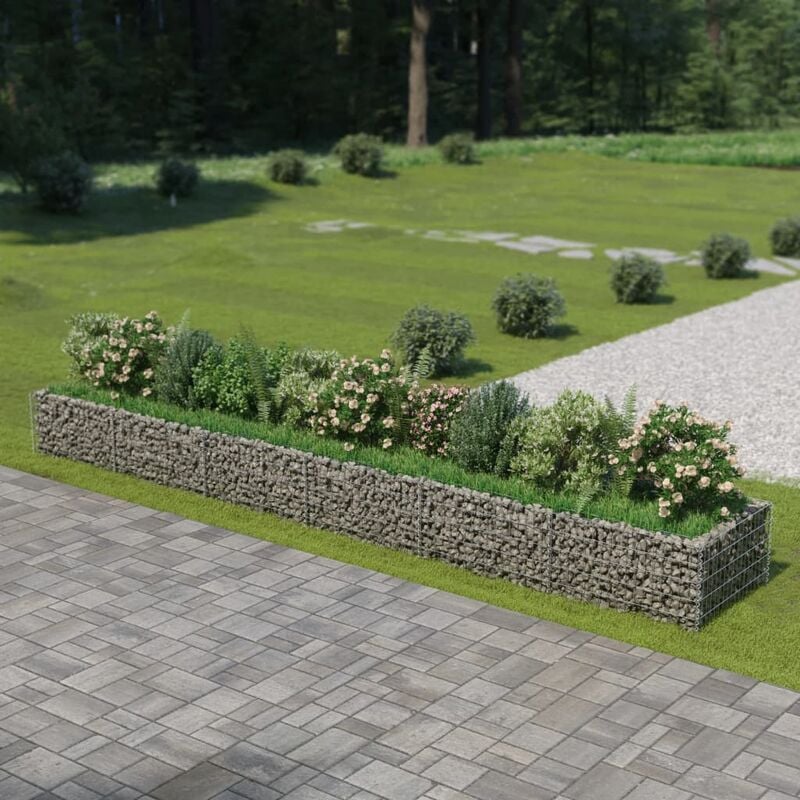 

Arriate de gaviones de acero 540x90x50 cm - Plateado
