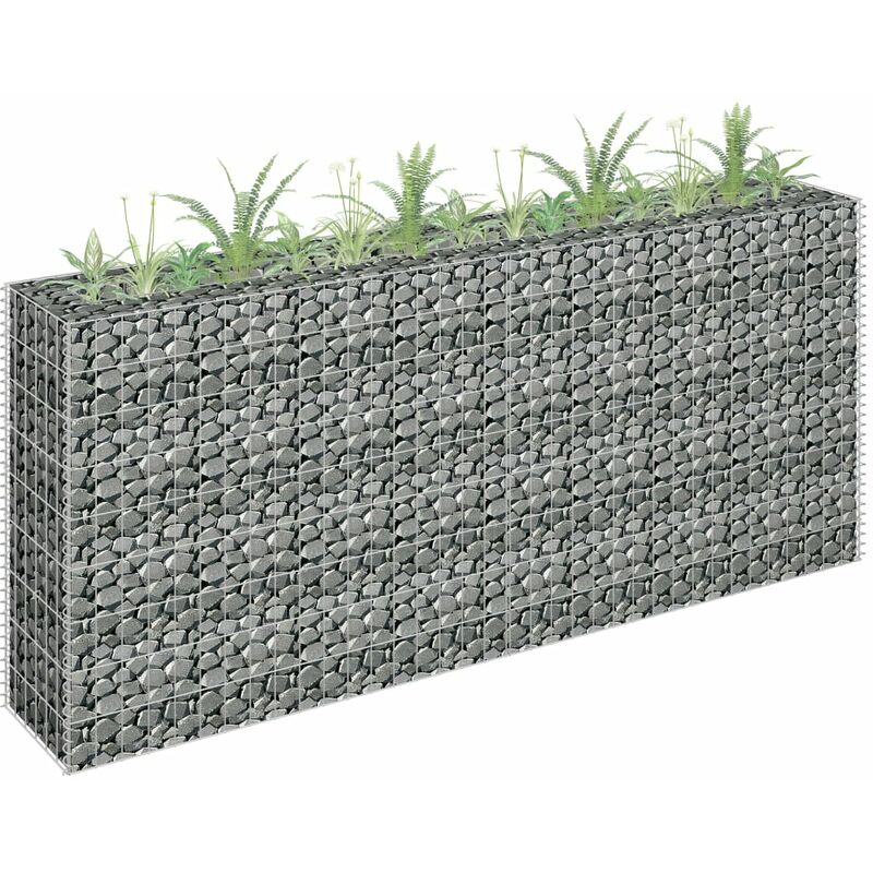 

Arriate de gaviones de acero galvanizado 180x30x90 cm - Plateado