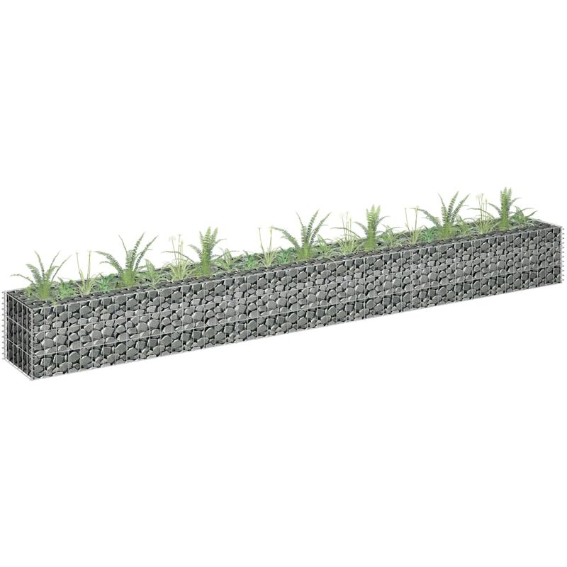 

Youthup - Arriate de gaviones de acero galvanizado 270x30x30 cm - Plateado