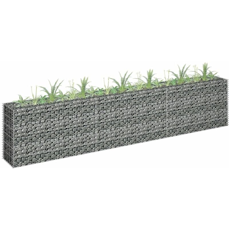 

Youthup - Arriate de gaviones de acero galvanizado 270x30x60 cm - Plateado