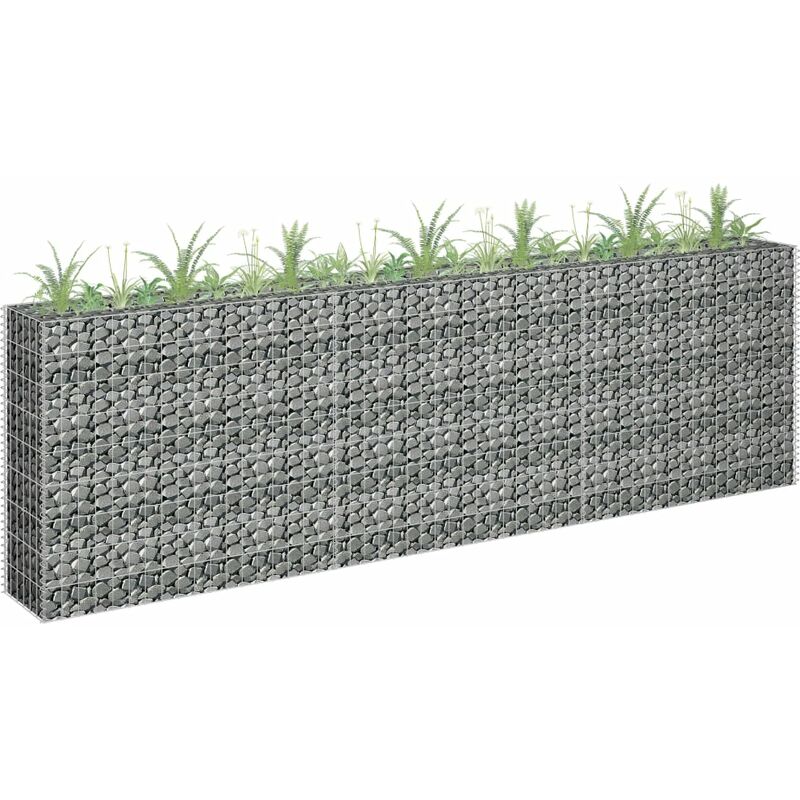 

Youthup - Arriate de gaviones de acero galvanizado 270x30x90 cm - Plateado