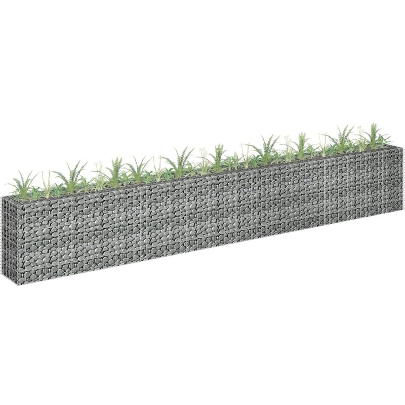 

Youthup - Arriate de gaviones de acero galvanizado 360x30x60 cm - Plateado