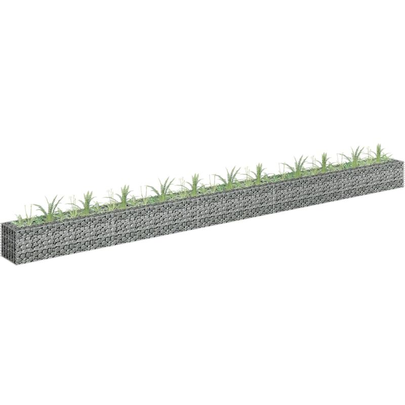 

Youthup - Arriate de gaviones de acero galvanizado 450x30x30 cm - Plateado