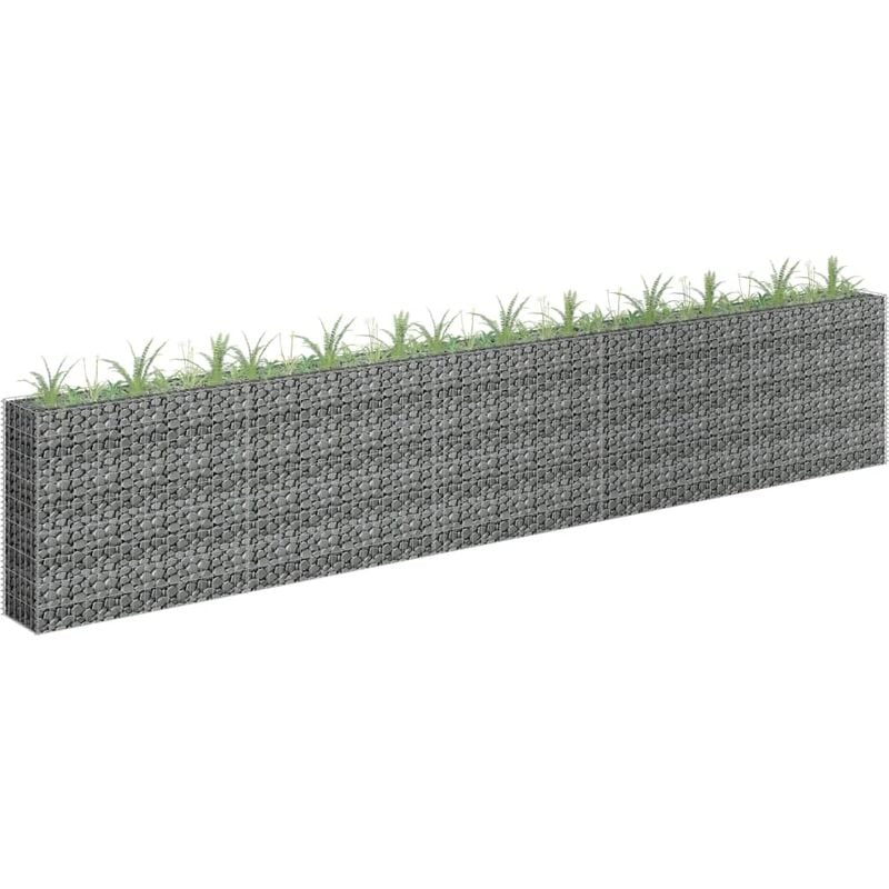 

Youthup - Arriate de gaviones de acero galvanizado 450x30x90 cm - Plateado