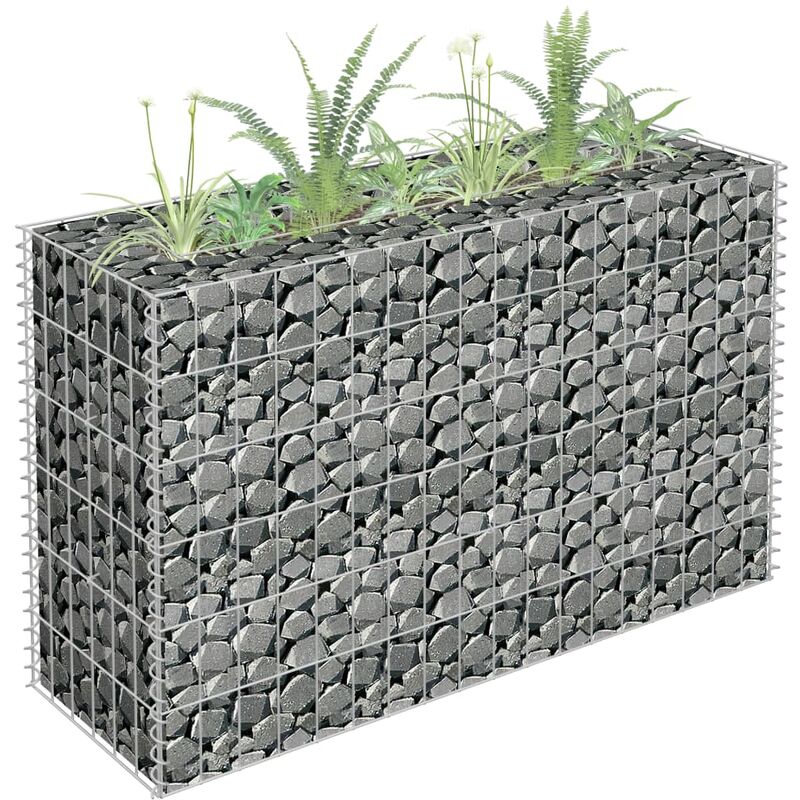 

Arriate de gaviones de acero galvanizado 90x30x60 cm - Plateado