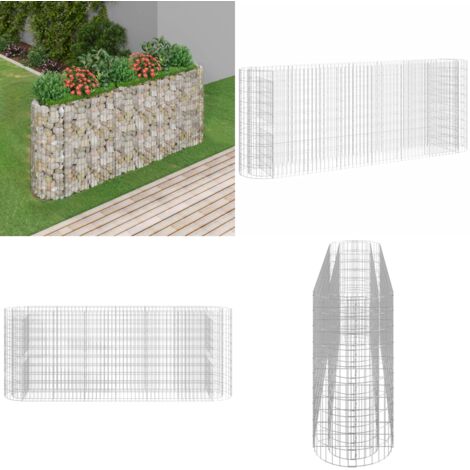 Arriate de gaviones de hierro galvanizado 260x50x100 cm - Jardín - Patio