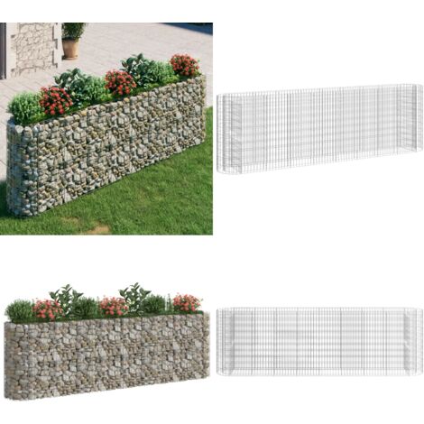 Arriate de gaviones de hierro galvanizado 330x50x100 cm - Gaviones de hierro galvanizado - Bordes para jardín