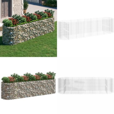 Arriate de gaviones de hierro galvanizado 400x100x100 cm - Jardín - Patio