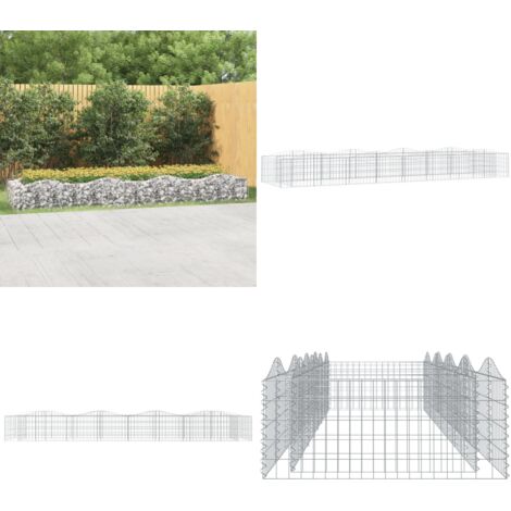 Arriate de gaviones forma arco hierro galvanizado 400x100x50 cm - Jardinería - Gaviones