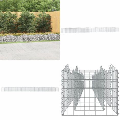 Arriate de gaviones forma arco hierro galvanizado 600x50x50cm - Jardín - Gaviones