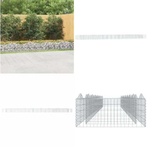 Arriate de gaviones forma arco hierro galvanizado 800x100x50 cm - Jardín - Gaviones