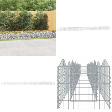 Arriate de gaviones forma arco hierro galvanizado 800x50x50 cm - Gaviones en forma de arco - Jardinería