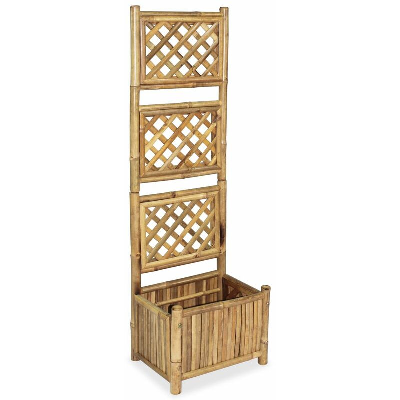 

Arriate de jardín con enrejado de bambú 40 cm