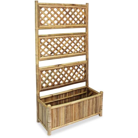 Jardinera de Jardín con Enrejado de Plantas Trepadoras Bambú 40/70 cm vidaXL
