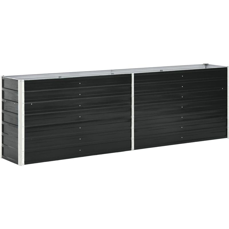 

Arriate de jardín de acero galvanizado antracita 240x40x77 cm