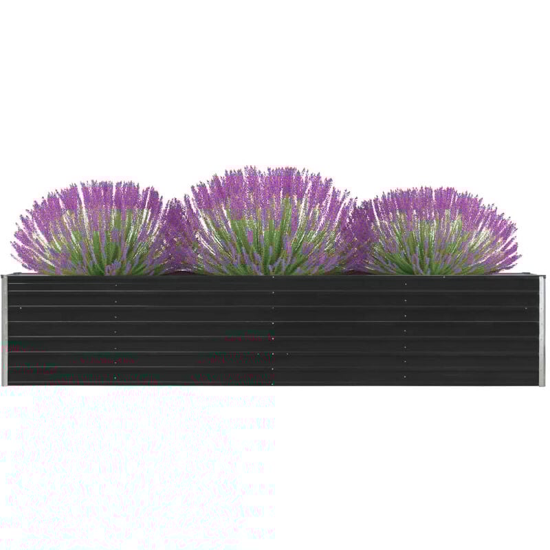 

Arriate de jardín de acero galvanizado antracita 320x40x45 cm