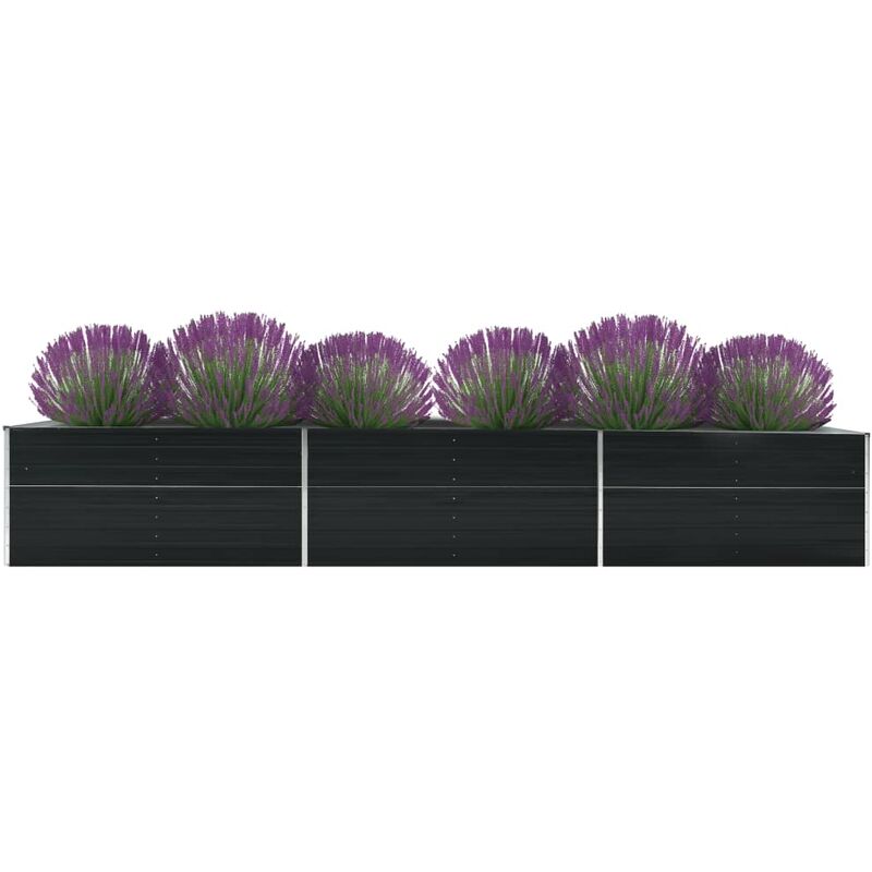 

Arriate de jardín de acero galvanizado antracita 480x80x45 cm