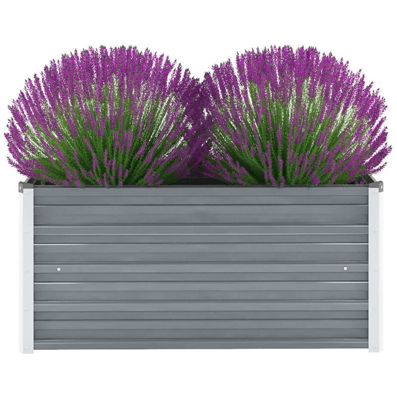 

Arriate de jardin de acero galvanizado gris 100x40x45 cm