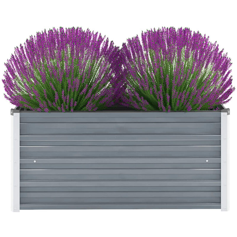 

Arriate de jardín de acero galvanizado gris 100x40x45 cm