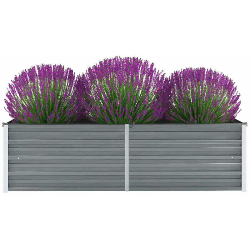

Arriate de jardin de acero galvanizado gris 160x40x45 cm