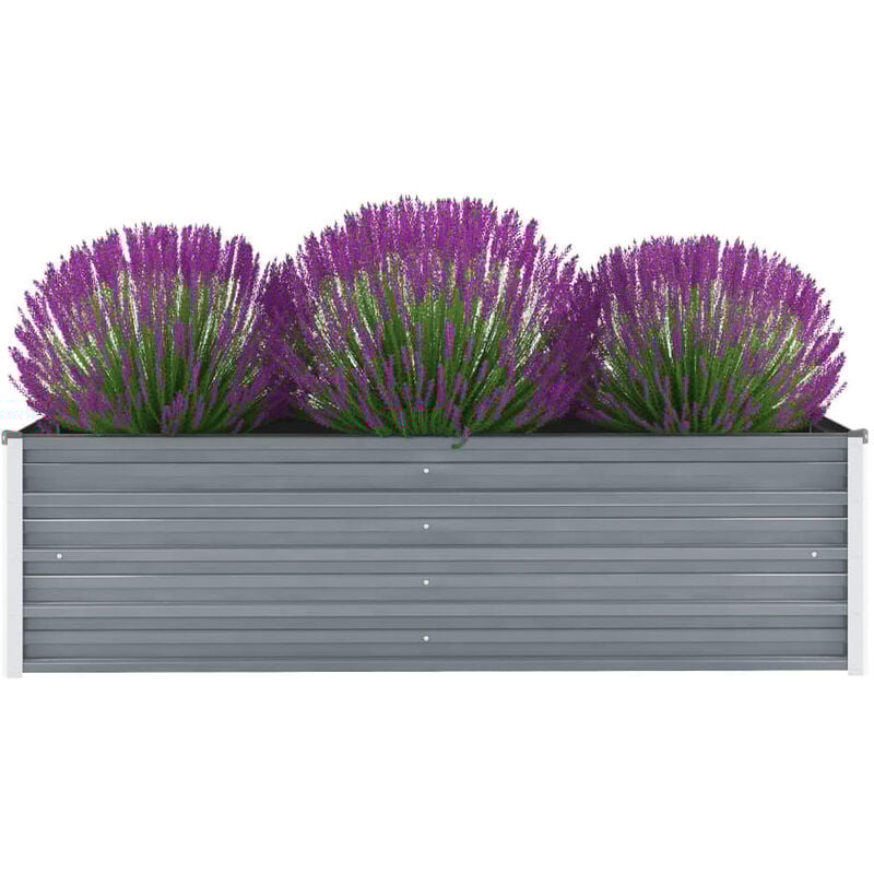 

Arriate de jardín de acero galvanizado gris 160x40x45 cm