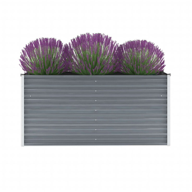 

Arriate de jardin de acero galvanizado gris 160x40x77 cm