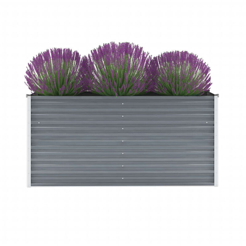 

Arriate de jardín de acero galvanizado gris 160x40x77 cm