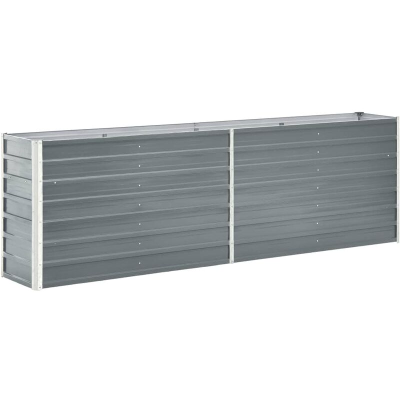 

Arriate de jardín de acero galvanizado gris 240x40x77 cm