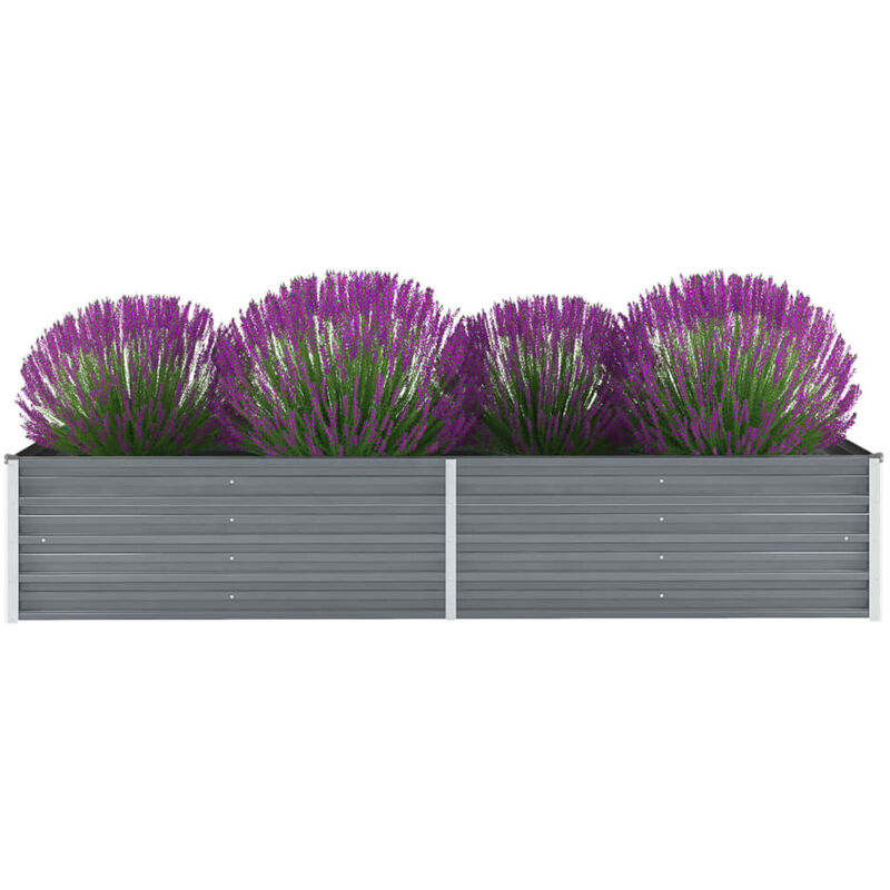 

Arriate de jardin de acero galvanizado gris 240x80x45 cm