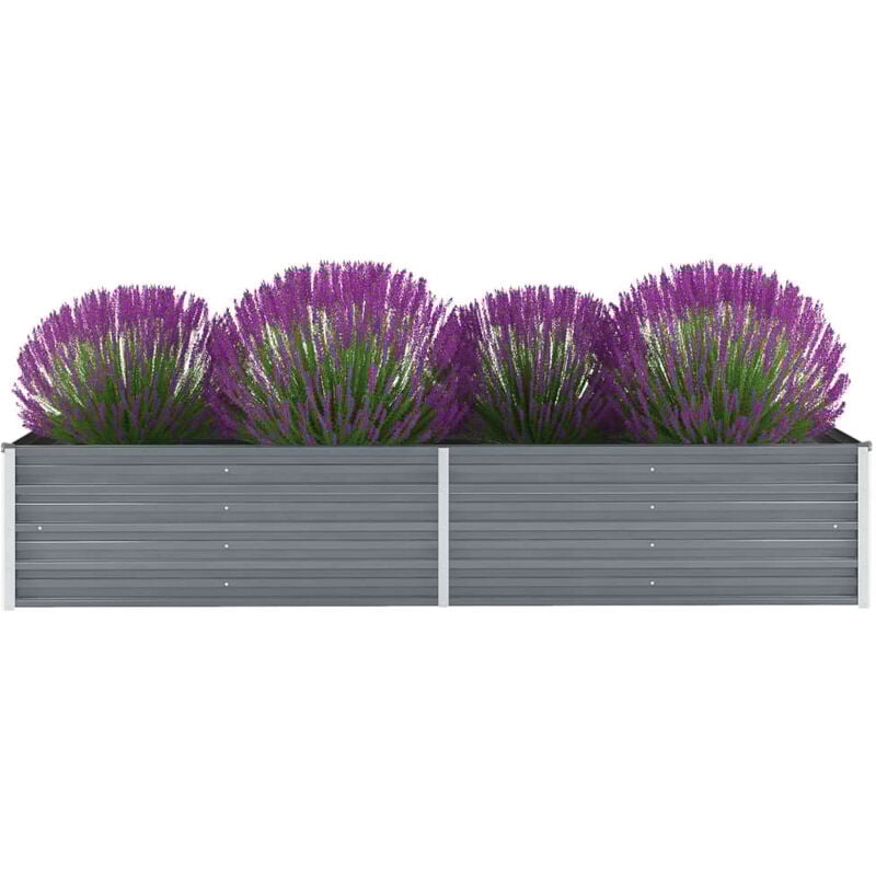 

Arriate de jardín de acero galvanizado gris 240x80x45 cm