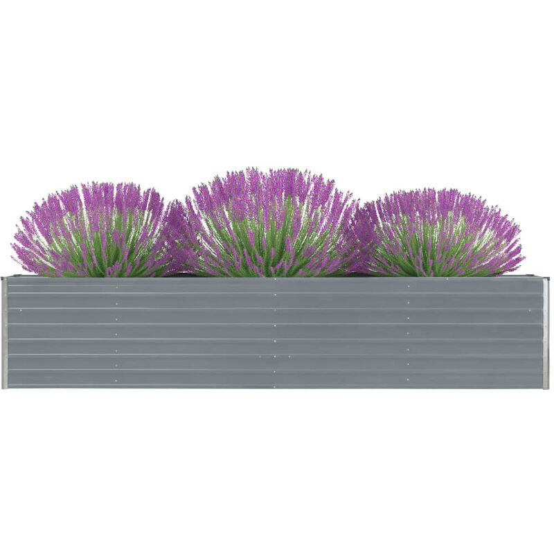 

Arriate de jardín de acero galvanizado gris 320x40x45 cm